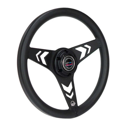 NRG Aluminum Steering Wheel 330mm - Arow Cutout - Ergonomic Grip - Anadized Black