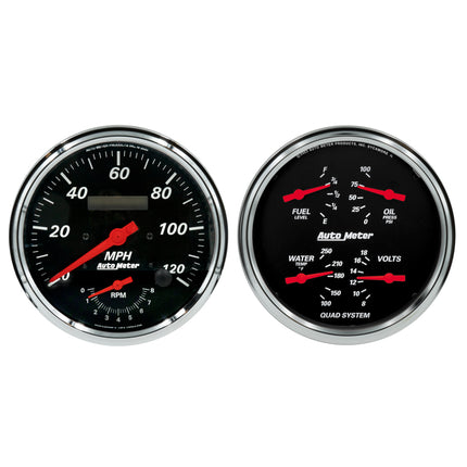 Autometer Designer Black Quad & Tach/Speedo 5in. - 2 Pc.