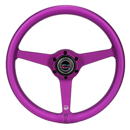 NRG Aluminum Steering Wheel 330mm - Heritage Solid Spoke - Ergonomic Grip - Anadized Purple