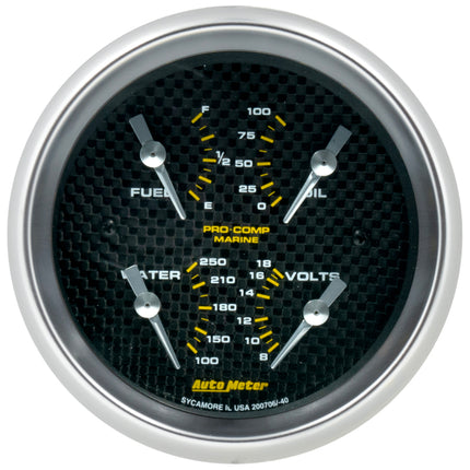 Autometer Marine Carbon Fiber 3-3/8in Gauge - 100PSI