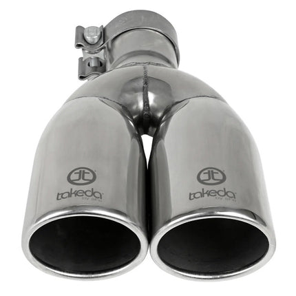 aFe Takeda 304 Stainless Steel Clamp-on Exhaust Tip Polished 2-1/2ininlet x 3-1/2in Outlet X 12in L