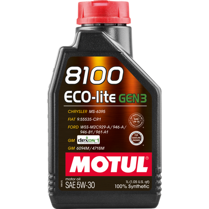 Motul 1L Synthetic Engine Oil 8100 Eco-Lite Gen3 5W30