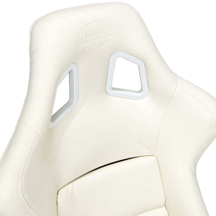 NRG FRP Bucket Seat White Vinyl Material (Large)
