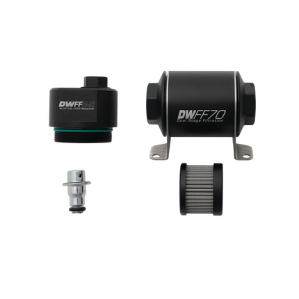 DeatschWerks DWFFR-X 70mm Billet Fuel Filter Regulator - 10 Micron
