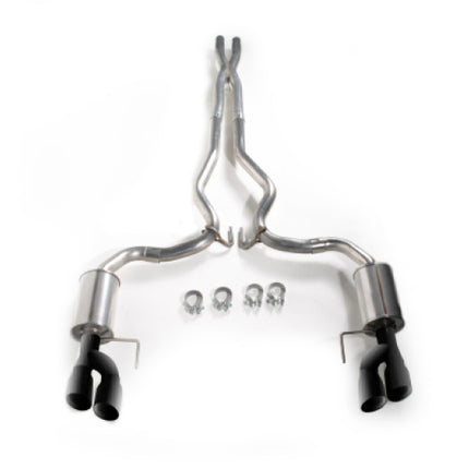 Roush 18-23 Mustang 5.0L V8 Black Tip Cat Back Exhaust Kit (Quad Tip Non-Active)