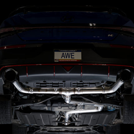 AWE Tuning 22-26 Hyundai Elantra N Track Edition Cat-Back Exhaust - Diamond Black Tips