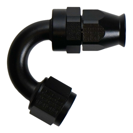 DeatschWerks 8AN Female Flare Swivel (Incl Ferule/Olive) 150-degree Hose End PTFE