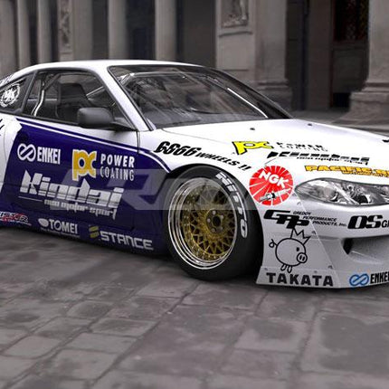 GReddy X Rocket Bunny S15 Rear Fenders for 1999-2002 Nissan Silvia
