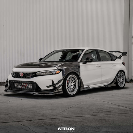 Seibon 23-25 Honda Civic Type-R MB-Style Carbon Fiber Front Side Skirt Extensions