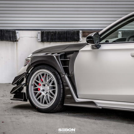 Seibon 23-25 Honda Civic Type-R MB-Style Carbon Fiber Front Side Skirt Extensions