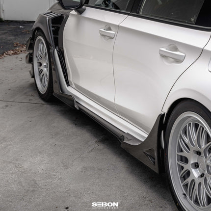 Seibon 23-25 Honda Civic Type-R MB-Style Carbon Fiber Rear Side Skirt Extensions